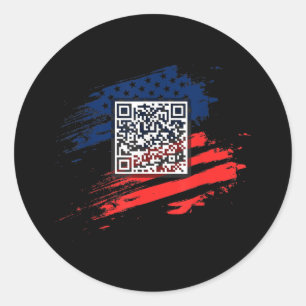 Adesivo Redondo Funny Qr Presidente Trump Dance Code