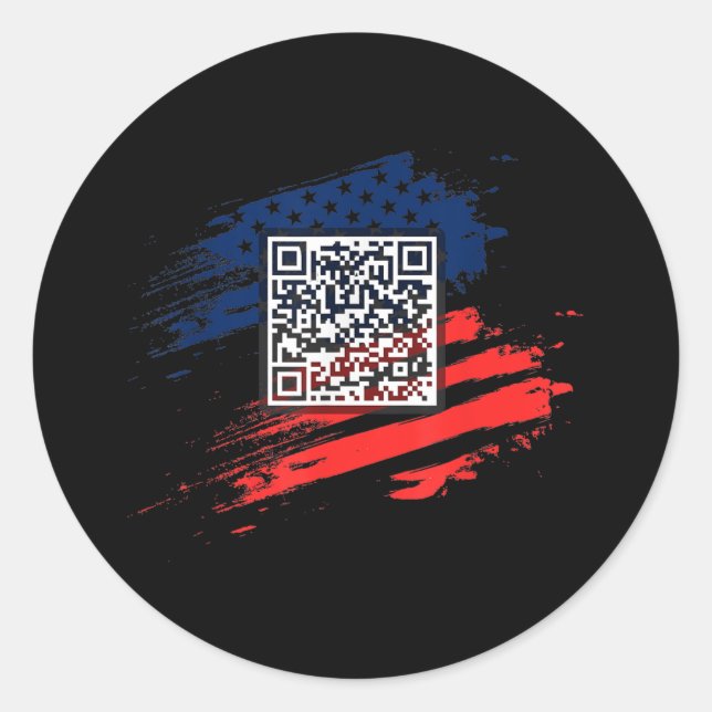 Adesivo Redondo Funny Qr Presidente Trump Dance Code (Frente)