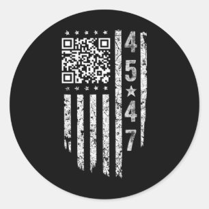 Adesivo Redondo Funny Qr Presidente Trump Dance Code