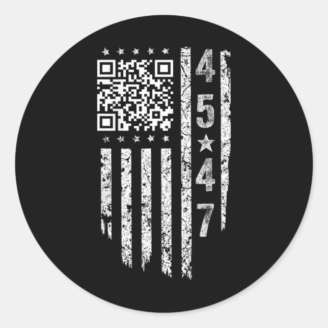 Adesivo Redondo Funny Qr Presidente Trump Dance Code (Frente)