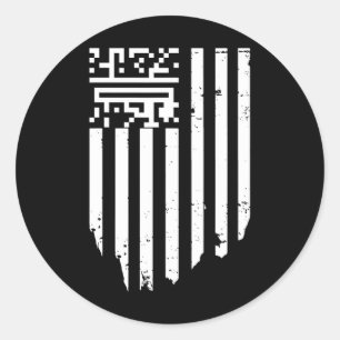 Adesivo Redondo Funny Qr Presidente Trump Dance Code