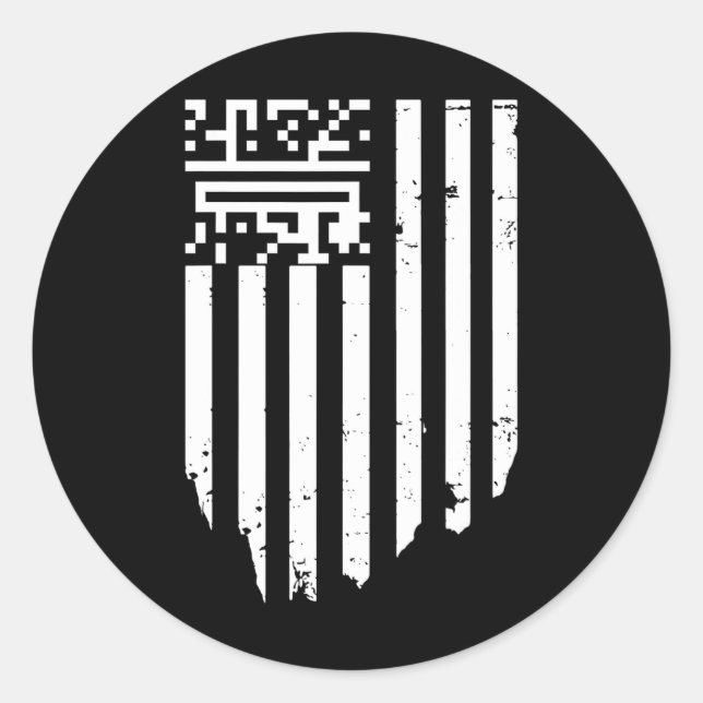 Adesivo Redondo Funny Qr Presidente Trump Dance Code (Frente)