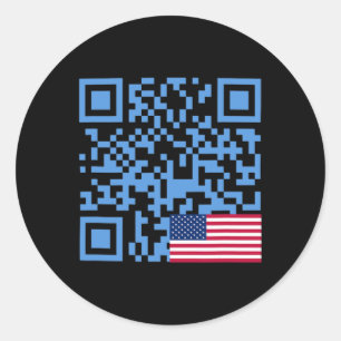 Adesivo Redondo Funny Qr Presidente Trump Dance Code Usa Flag