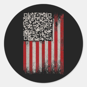 Adesivo Redondo Funny Qr Trump Dance Code 1