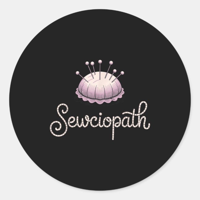 Adesivo Redondo Funny Quilting Design For Men Women Sewing Sew Qui (Frente)