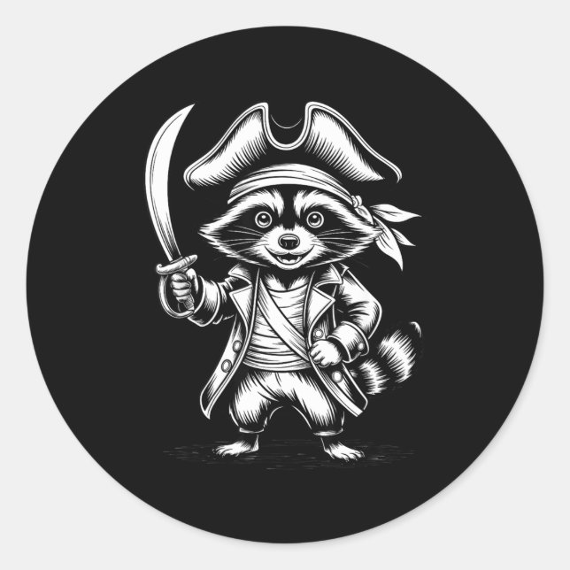 Adesivo Redondo Funny Rate Raccoon  (Frente)