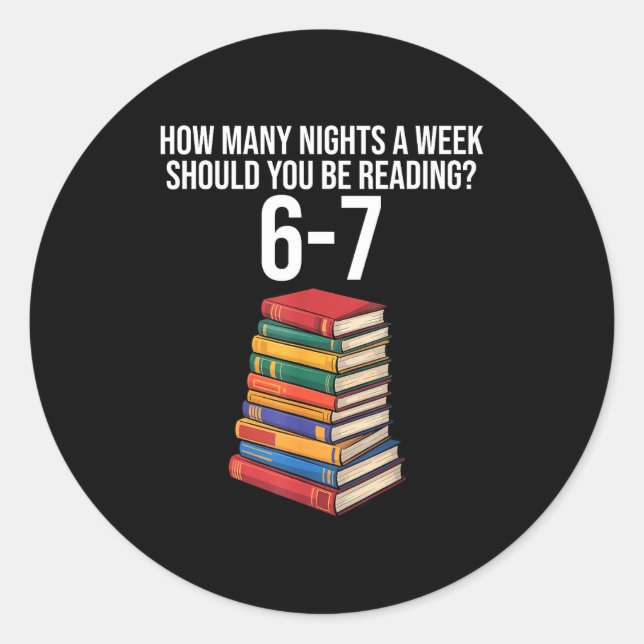 Adesivo Redondo Funny Reading Book Teacher 67 Six Seven Meme  (Frente)