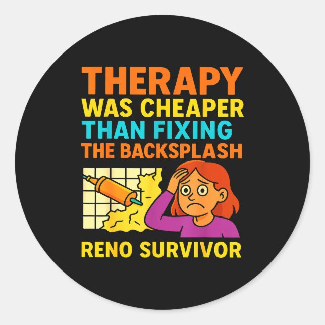 Adesivo Redondo Funny Renovation Remodeling Diy Construction New H (Frente)