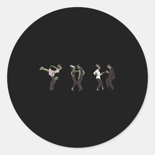 Adesivo Redondo Funny Retro Frankenstein Monster E Brilhante (Frente)