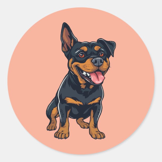 Adesivo Redondo Funny Rotti God (Frente)