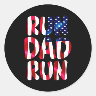 Adesivo Redondo Funny run dad run marathon lover usa runner humor