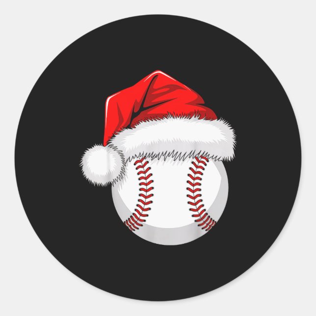 Adesivo Redondo Funny Santa Hat Xmas Srt Lover Christmas Baseball  (Frente)