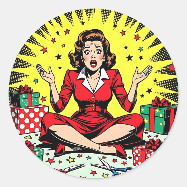 Adesivo Redondo Funny Sarcastic Christmas Humor (Frente)