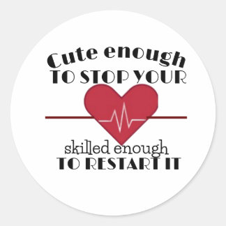 Adesivo Redondo Funny saying Valentine's day cardiologist doctor