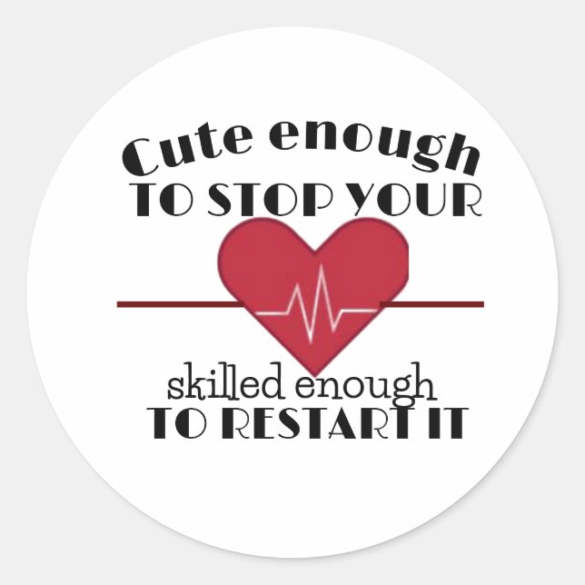 Adesivo Redondo Funny saying Valentine's day cardiologist doctor  (Frente)