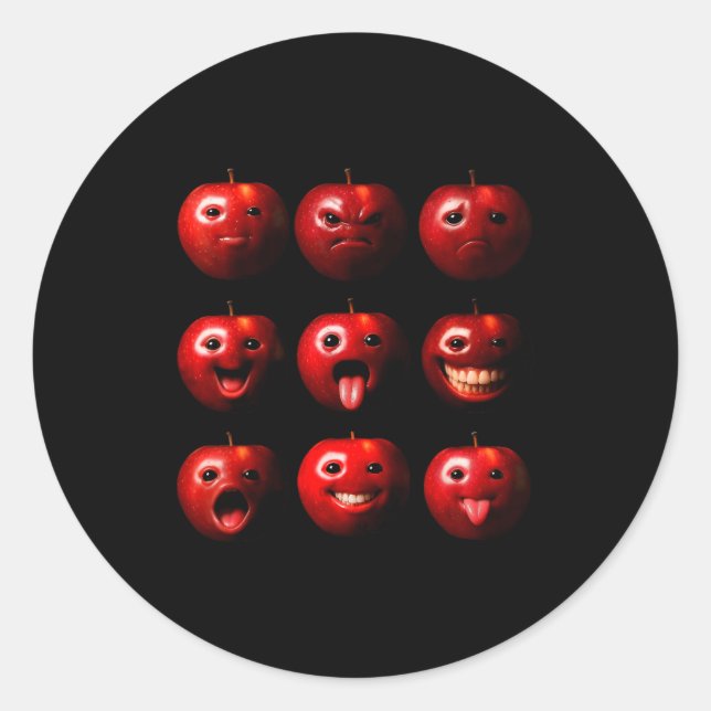 Adesivo Redondo Funny Silly Ai Gen Z Meme Brainrot Humor Fruit Lov (Frente)