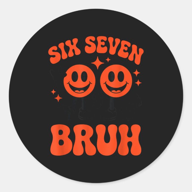 Adesivo Redondo Funny Six Seven 6 7 Meme Valentine Hearts Valentin (Frente)