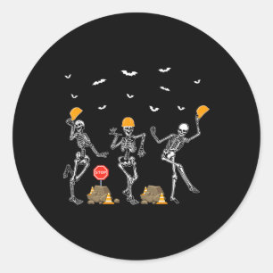 Adesivo Redondo Funny Skeleton Dancing