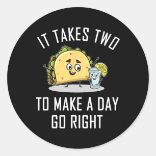 Adesivo Redondo Funny Taco Tequila Lover Cotação Gift Cinco De May