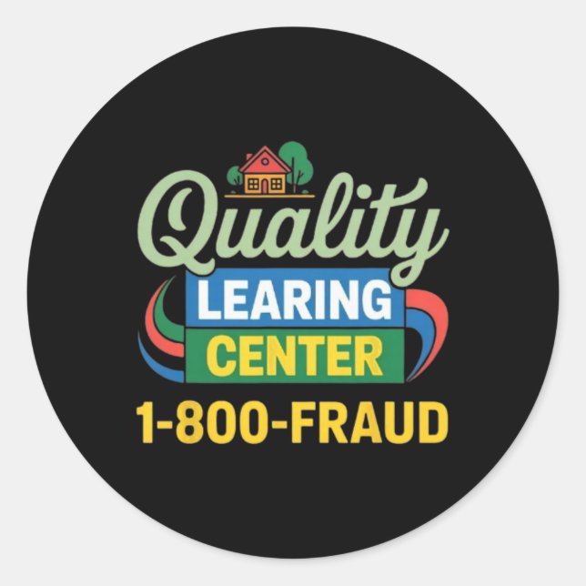 Adesivo Redondo Funny Teacher Quality Learning Center Academic Des (Frente)