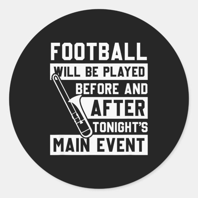 Adesivo Redondo Funny Trombone Player Marching Band  (Frente)