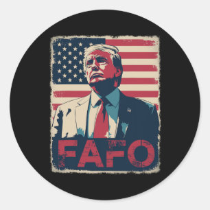 Adesivo Redondo Funny Trump Fafo F Por Aí Descubra O Sinalizador R