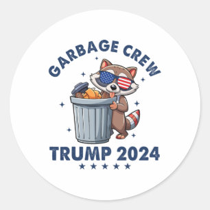 Adesivo Redondo Funny Trump Garbyge Crew