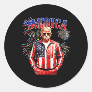 Adesivo Redondo Funny Trump Golfo dos Estados Unidos Trump 4 de ju