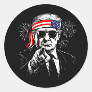 Adesivo Redondo Funny Trump Golfo Dos EUA 2025 4 De Julho