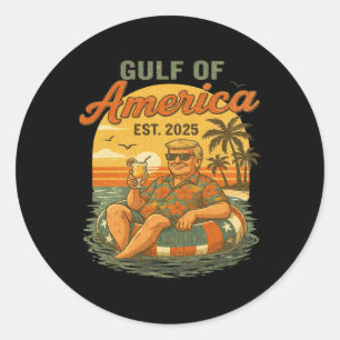 Adesivo Redondo Funny Trump Golfo Dos Eua América 2025 Trump Merch