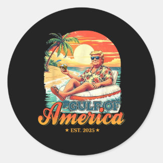 Adesivo Redondo Funny Trump Golfo Dos Eua América 2025 Trump Merch