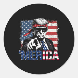Adesivo Redondo Funny Trump Golfo Dos Eua Merica Trump Roupa