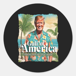 Adesivo Redondo Funny Trump Graphic Golfo Da América Trump Merch