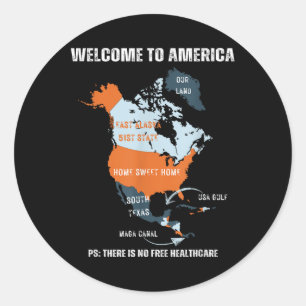 Adesivo Redondo Funny Trump Groelândia Canal do Panamá Canadá Méxi