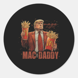 Adesivo Redondo Funny Trump Mcdon 2024 Fast Comida Mac Pai Hamburg