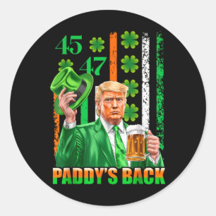 Adesivo Redondo Funny Trump Paddys Traz De Trás 45 47 Usa Dia de S