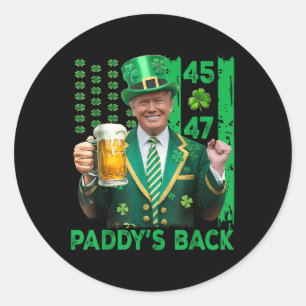 Adesivo Redondo Funny Trump Paddys Traz De Trás 45 47 Usa Dia de S