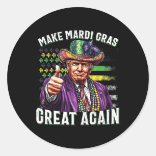 Adesivo Redondo Funny Trump Parade Humor Faz Mardi Gras Excelente