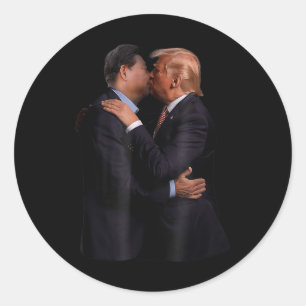 Adesivo Redondo Funny Trump Presidente Dos Eua E Presidente Chinês