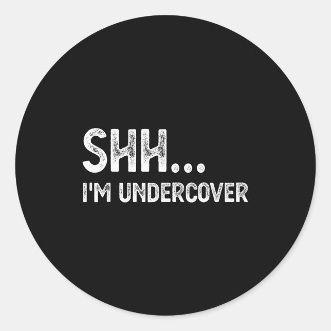 Adesivo Redondo Funny Undercover Cop Easy Costume Lice  (Frente)