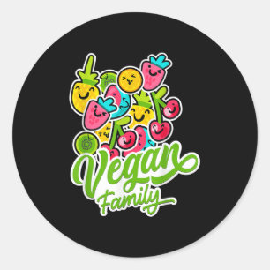 Adesivo Redondo Funny Vegetarian Legal Veggie Fruta Veganismo Mund