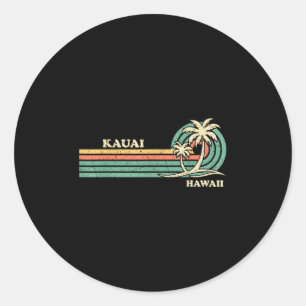 Adesivo Redondo Funny Vintage Retro Summer Vacation Hawaii Kauai B