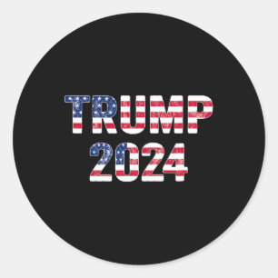 Adesivo Redondo Funny Vintage Trump 2024 Homens presentes nas elei