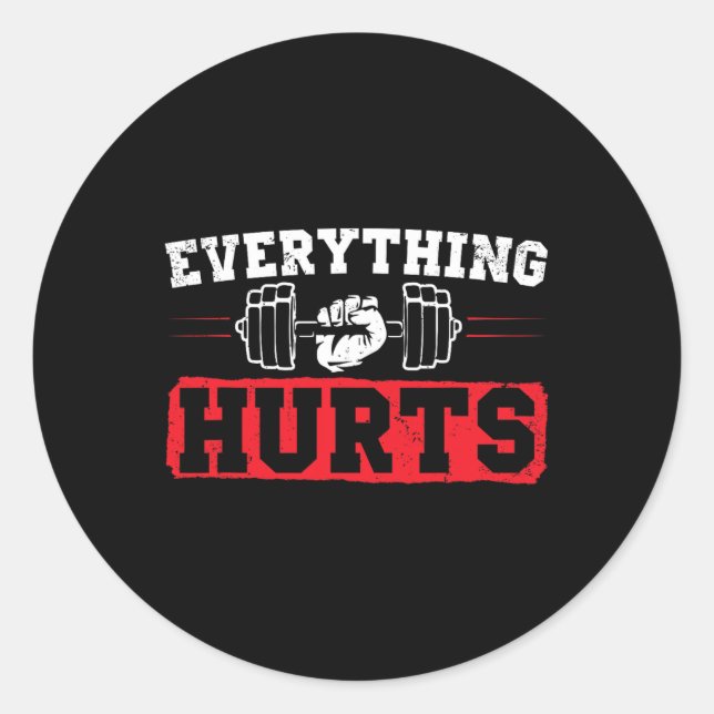 Adesivo Redondo Funny Workout Dizendo Bodybuilding Amantes Bodybui (Frente)