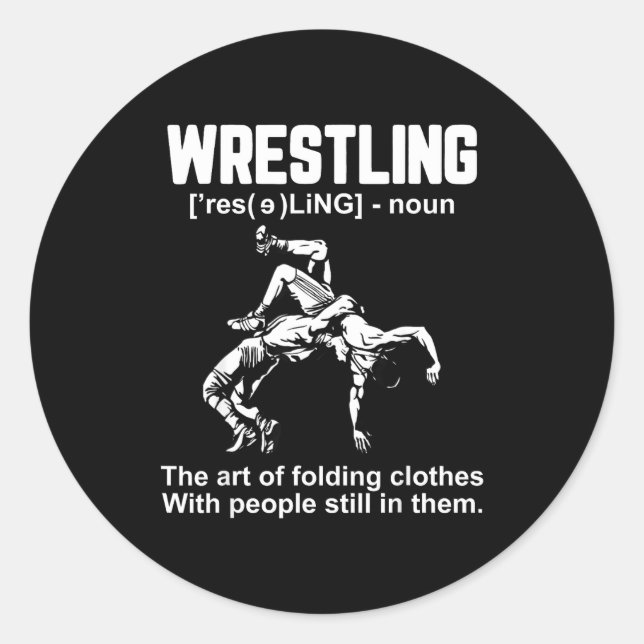 Adesivo Redondo Funny Wrestling Definition The Art Of Folding Clot (Frente)