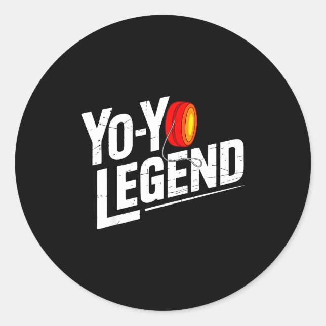 Adesivo Redondo Funny Yoyo Player Legend Yo-yo Performer  (Frente)