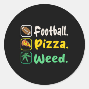 Adesivo Redondo Funy Tee Football Pizza Weed For Lovers Halloween