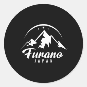 Adesivo Redondo Furano Japan Ski Resort Skiboard