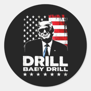 Adesivo Redondo Furar baby furar americano 2025 trump presidente f