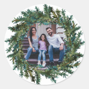 Adesivo Redondo Fúria Rústica com Natal Fotográfico